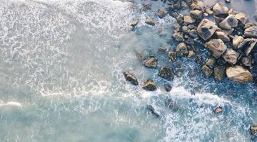 A photo of rocks and water