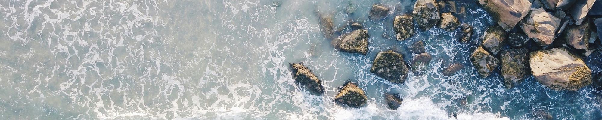 A photo of rocks and water